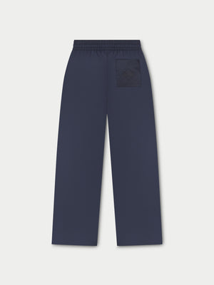 SATIN EMBLEM TROUSERS - NAVY