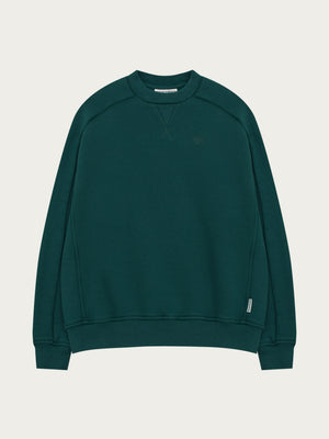 LAUNDERED CLASSICS SEAM DETAIL SWEATSHIRT - GREEN