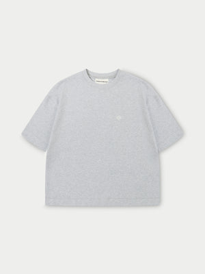 EMBLEM REGULAR FIT T-SHIRT - GREY MARL