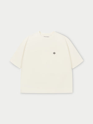 EMBLEM REGULAR FIT T-SHIRT - OFF WHITE