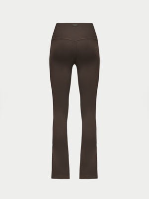 SCULPTING STRETCH ZIP HEM LEGGINGS - CHOCOLATE