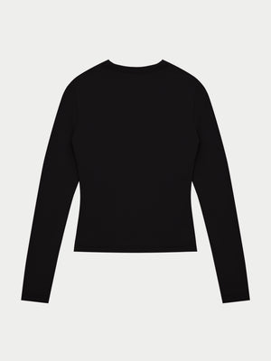 SCULPTING STRETCH LONG SLEEVE TOP - BLACK