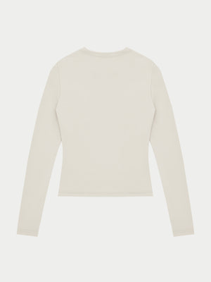 SCULPTING STRETCH LONG SLEEVE TOP - BONE