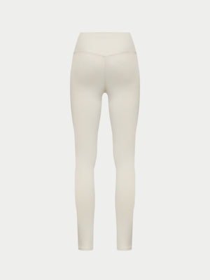 SCULPTING STRETCH CROSSOVER WAISTBAND LEGGINGS - BONE