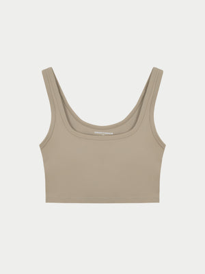 SCULPTING STRETCH EMBLEM SPORTS BRA - BEIGE