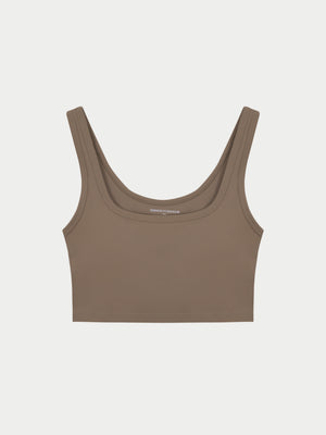 SCULPTING STRETCH EMBLEM SPORTS BRA - COCOA