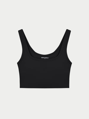 SCULPTING STRETCH EMBLEM SPORTS BRA - BLACK