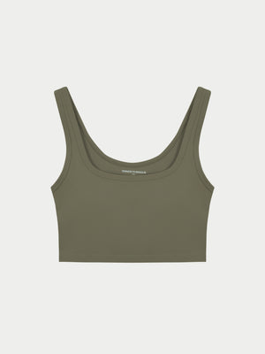 SCULPTING STRETCH EMBLEM SPORTS BRA - KHAKI