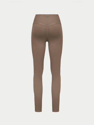 EMBLEM STRETCH SCULPTING LEGGINGS - COCOA