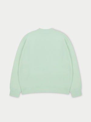 FLUFFY EMBLEM KNITTED CREW - MINT