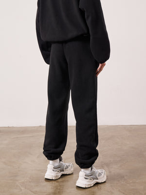 COUTURE TEDDY FLEECE JOGGERS - BLACK