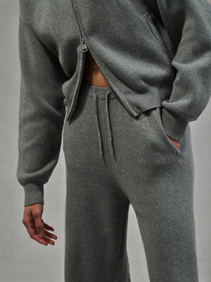 KNITTED RELAXED JOGGERS - GREY MARL