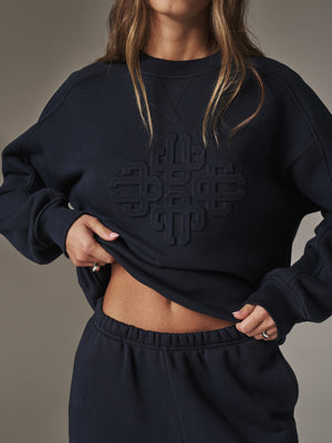 EMBOSSED SWEATSHIRT - NAVY