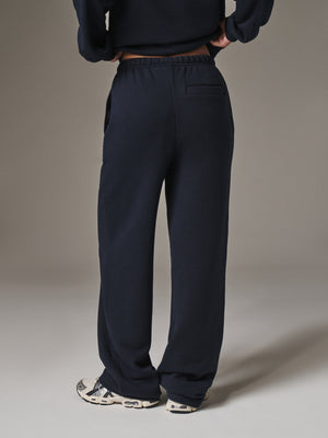 EMBOSSED STRAIGHT LEG JOGGERS - NAVY