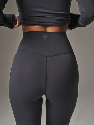 SCULPTING STRETCH CROSSOVER WAISTBAND LEGGINGS - MIDNIGHT GREY