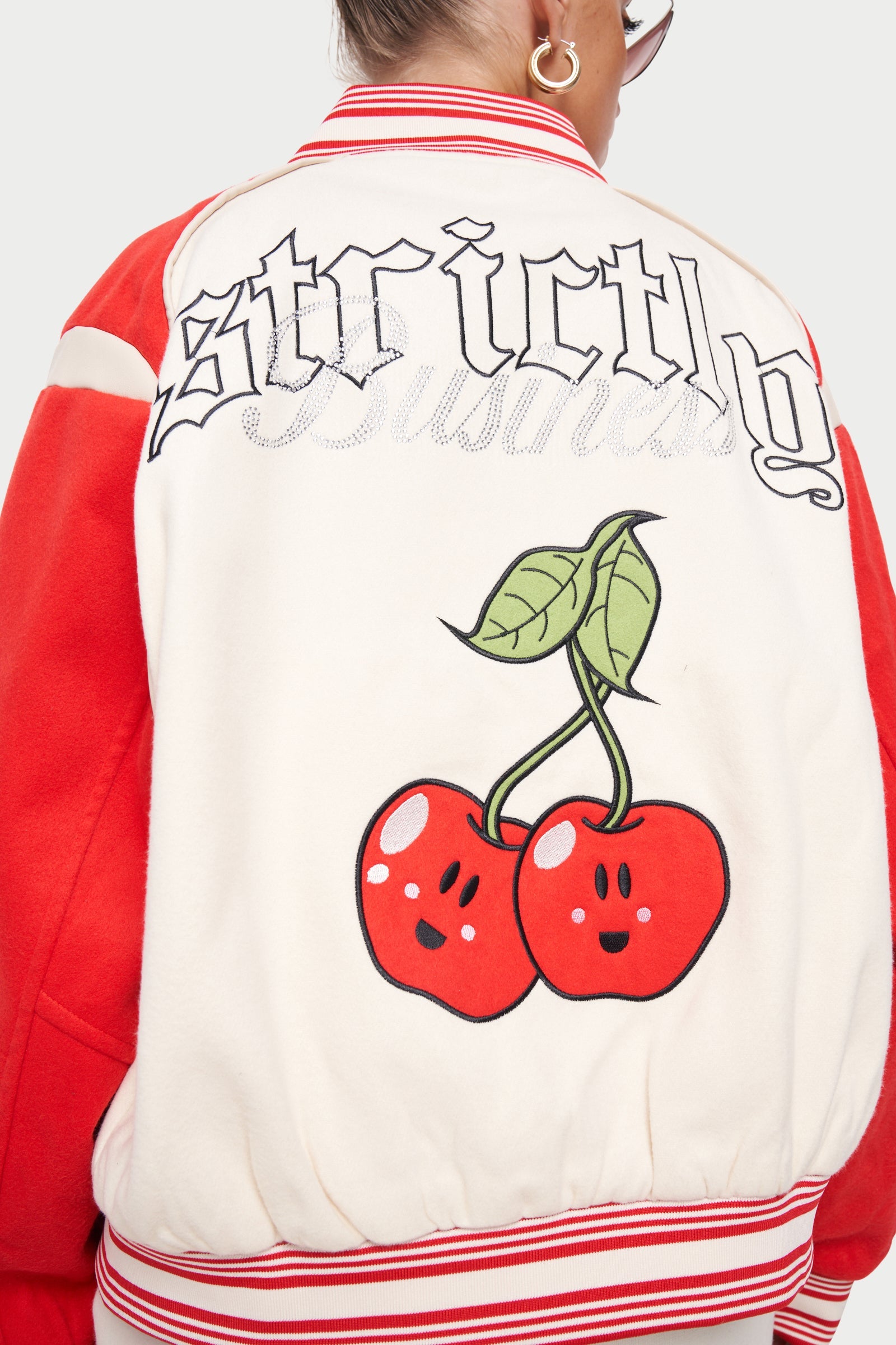 Cherry red bomber on sale jacket