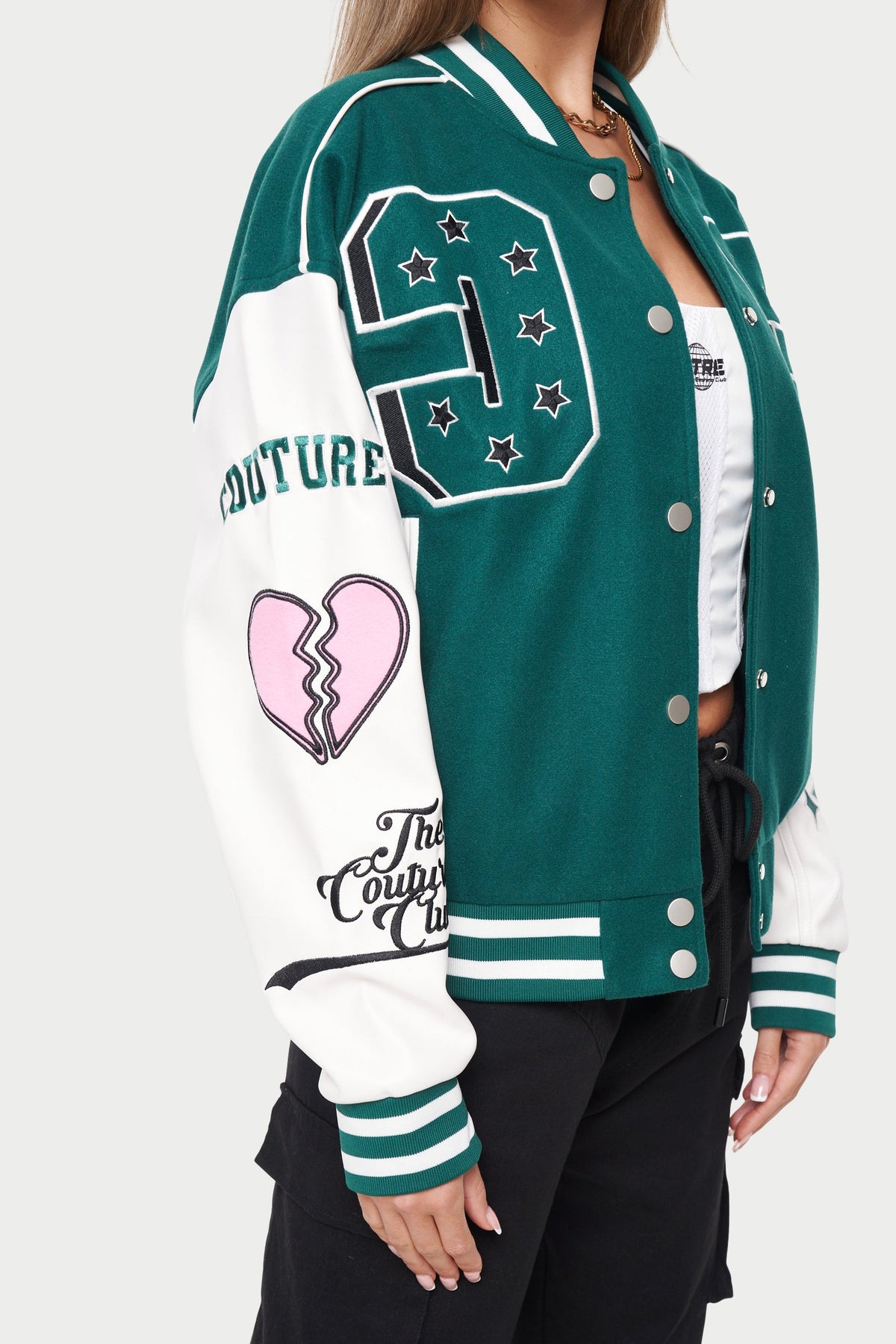 Men's Green Varsity Jacket | The Couture Club - S