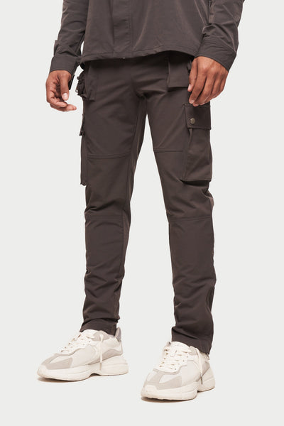 Charcoal Multi Zip Pocket Technical Cargo Pant | The Couture Club