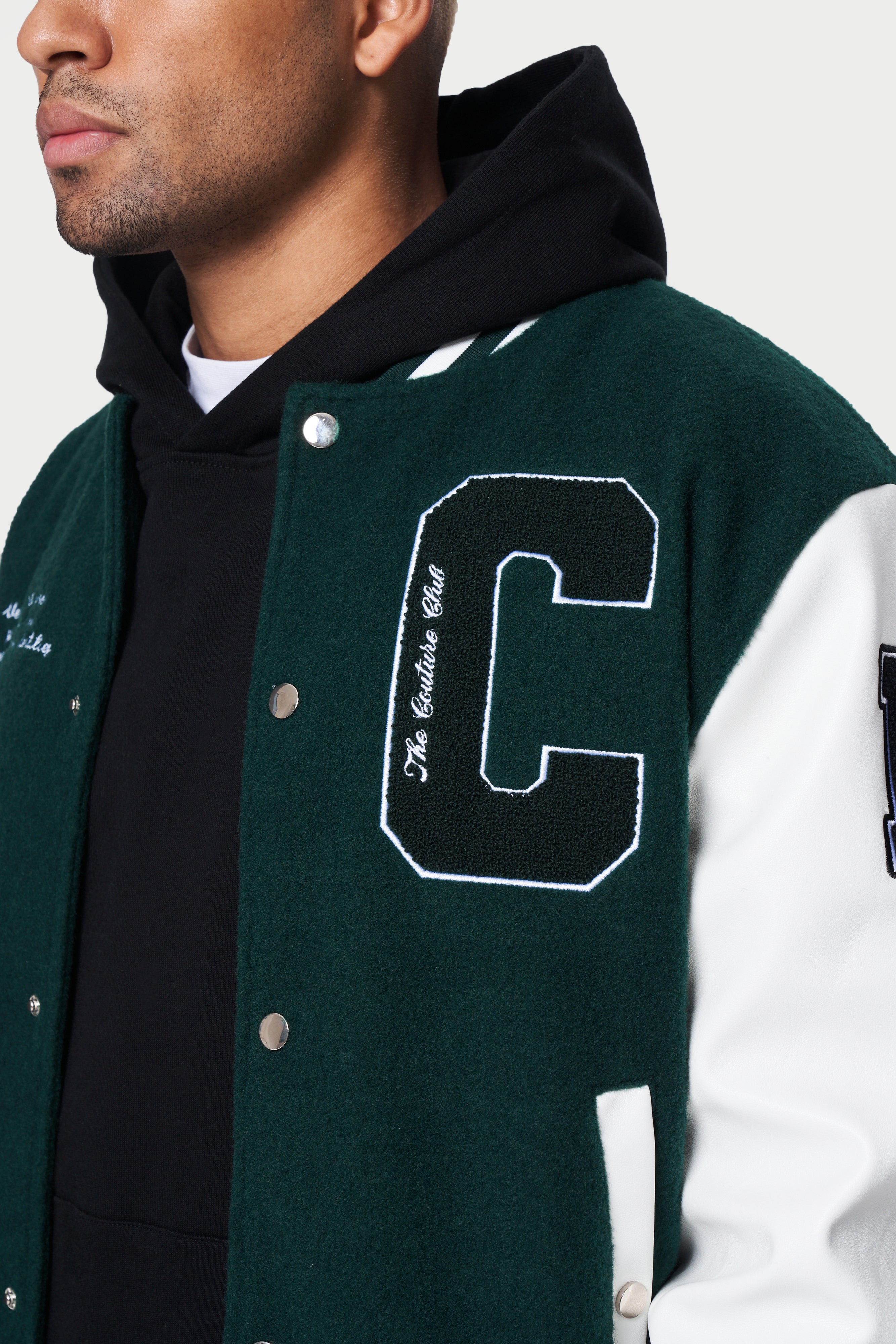 Men's Green Varsity Jacket | The Couture Club