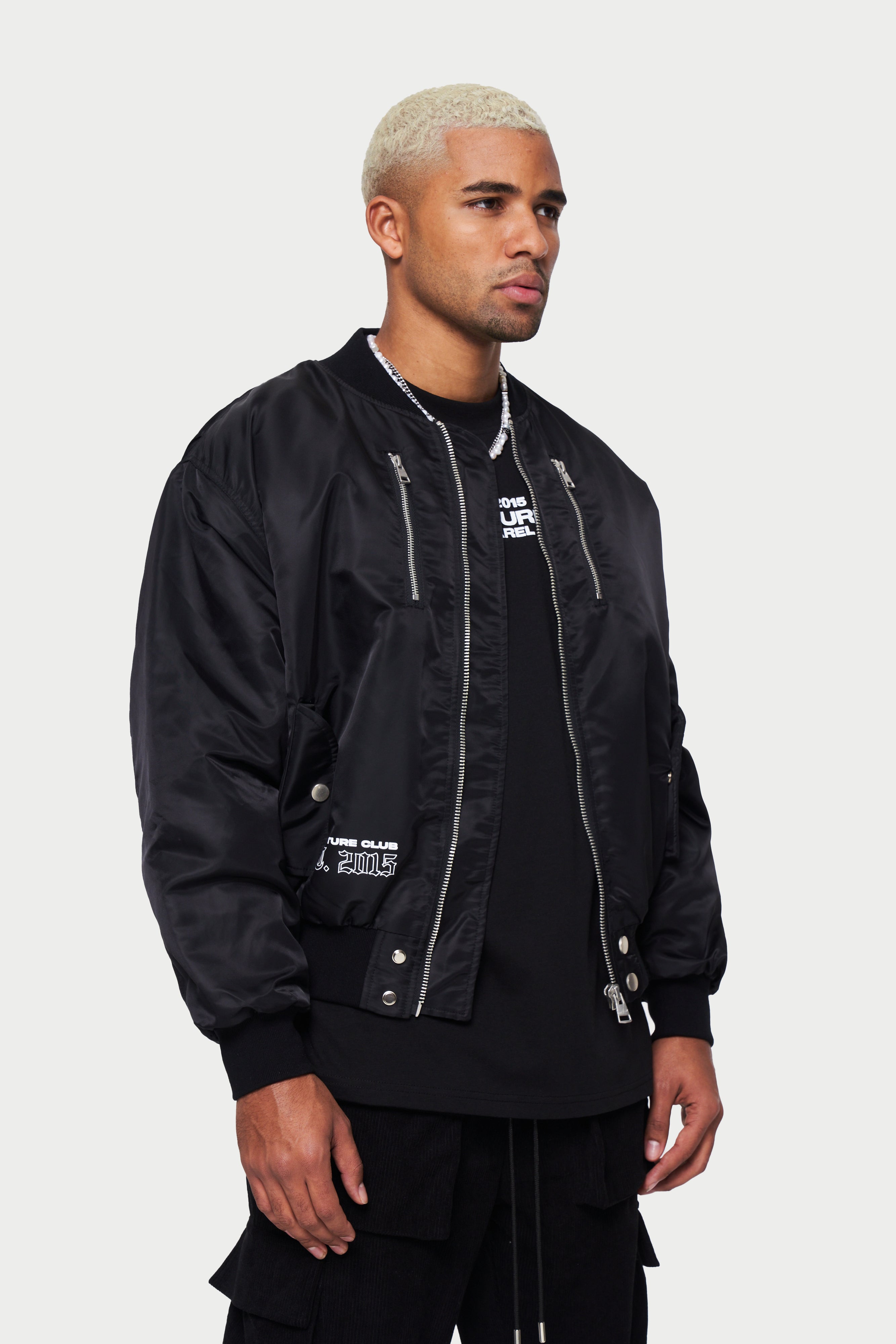 Hand-drawn Nylon Bomber Jacket | The Couture Club