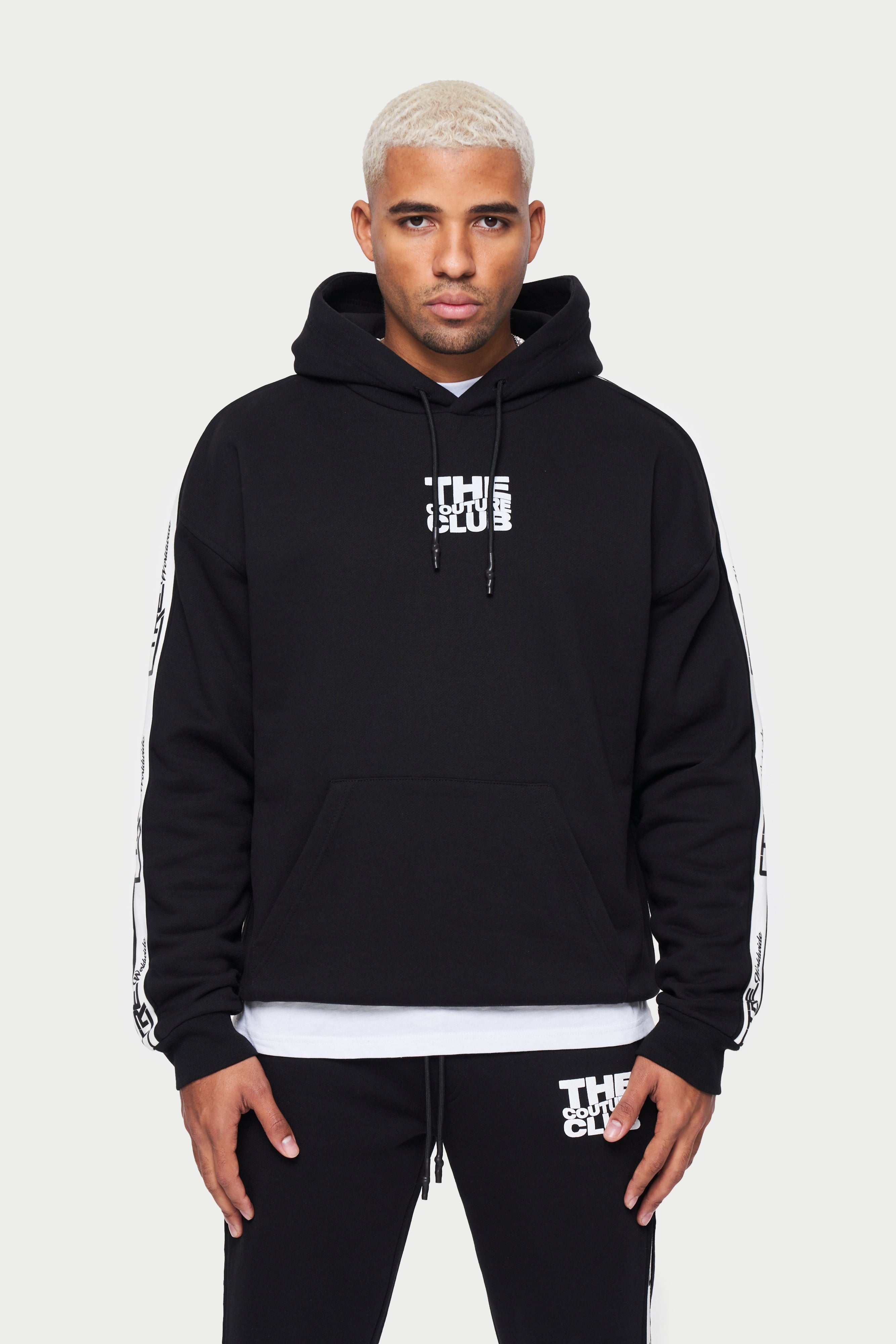 Charcoal Raw Seam Quarter Zip Hoodie | The Couture Club