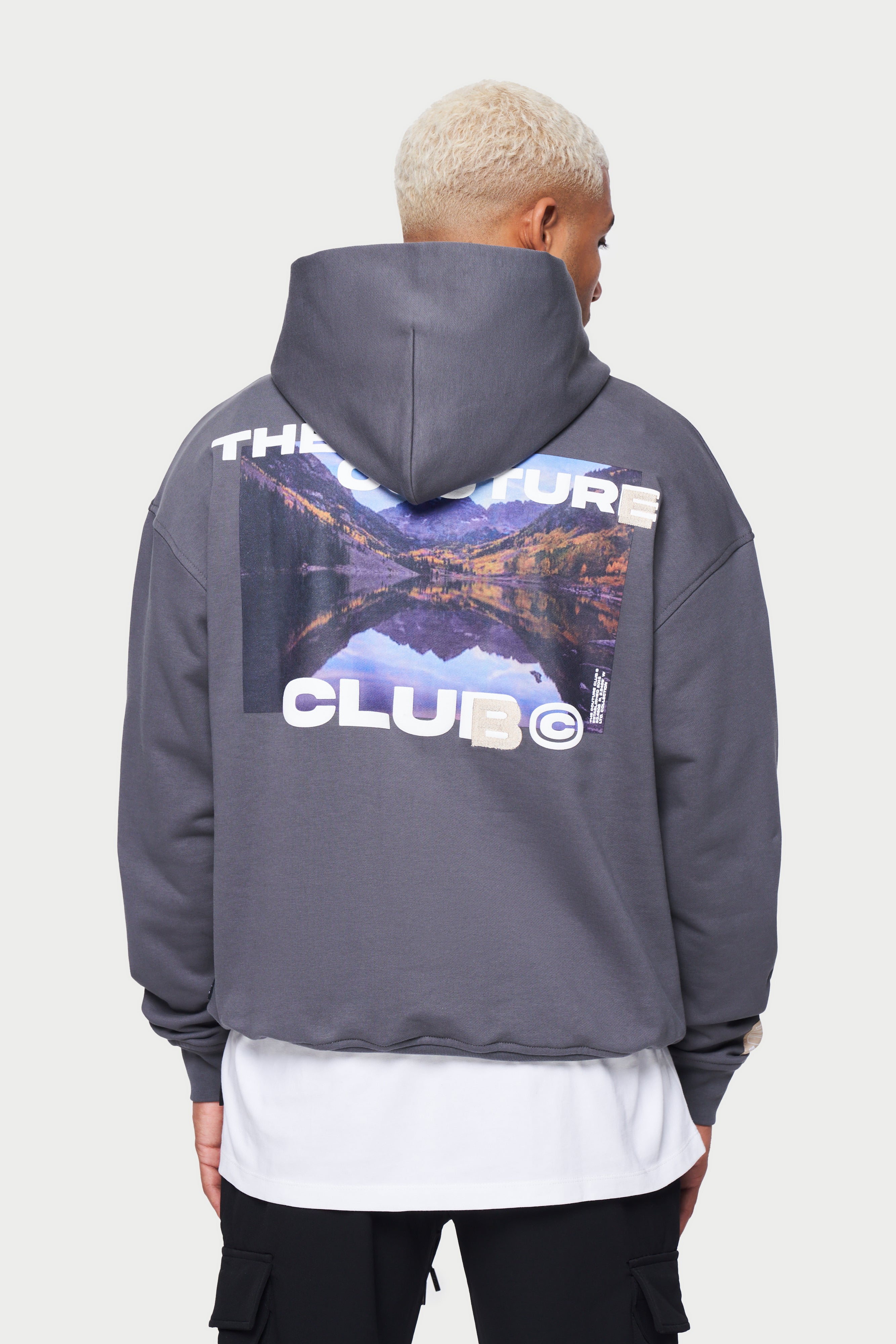 Charcoal Landscape Photo Graphic Hoodie | The Couture Club