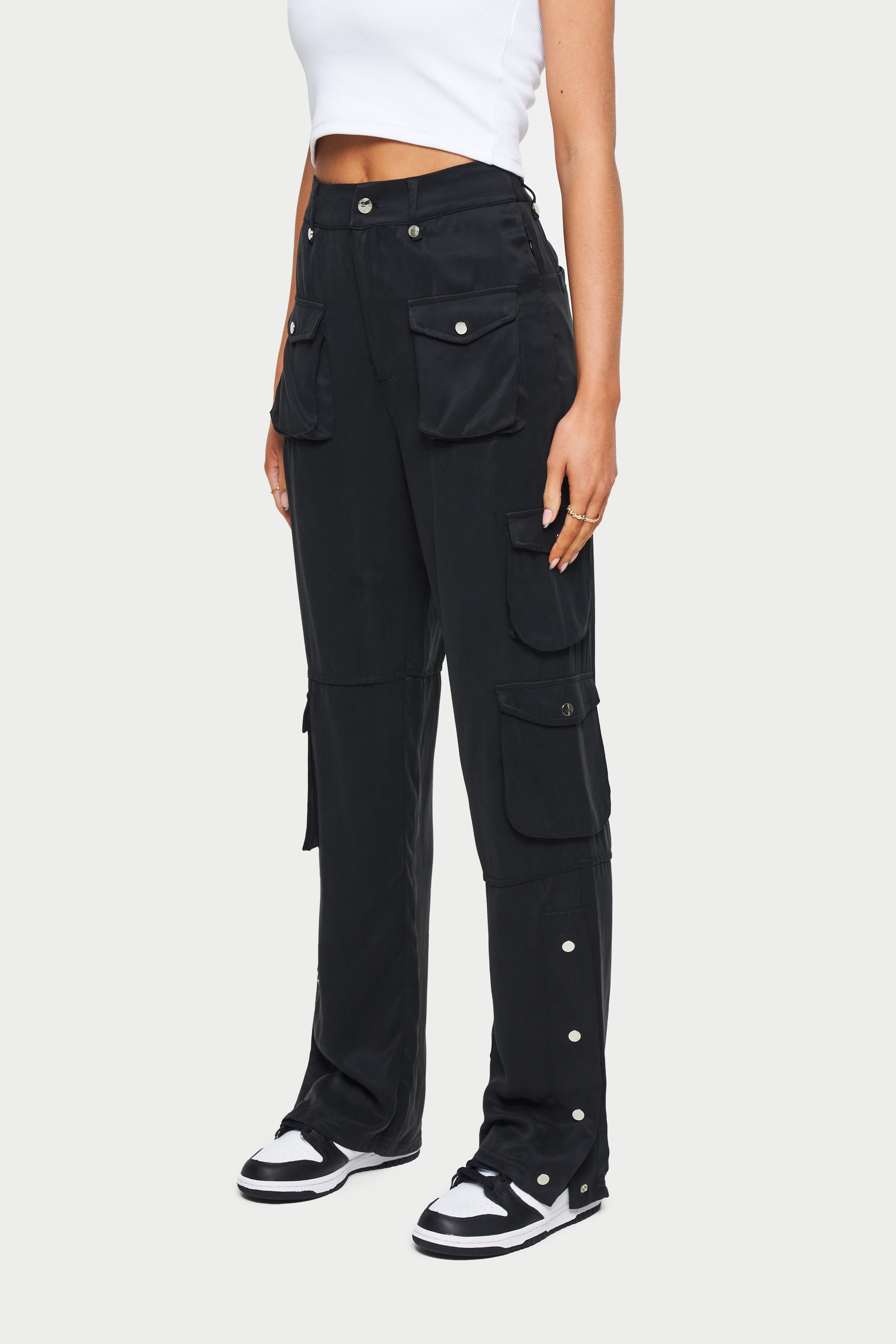 Black multi clearance pocket cargo pants