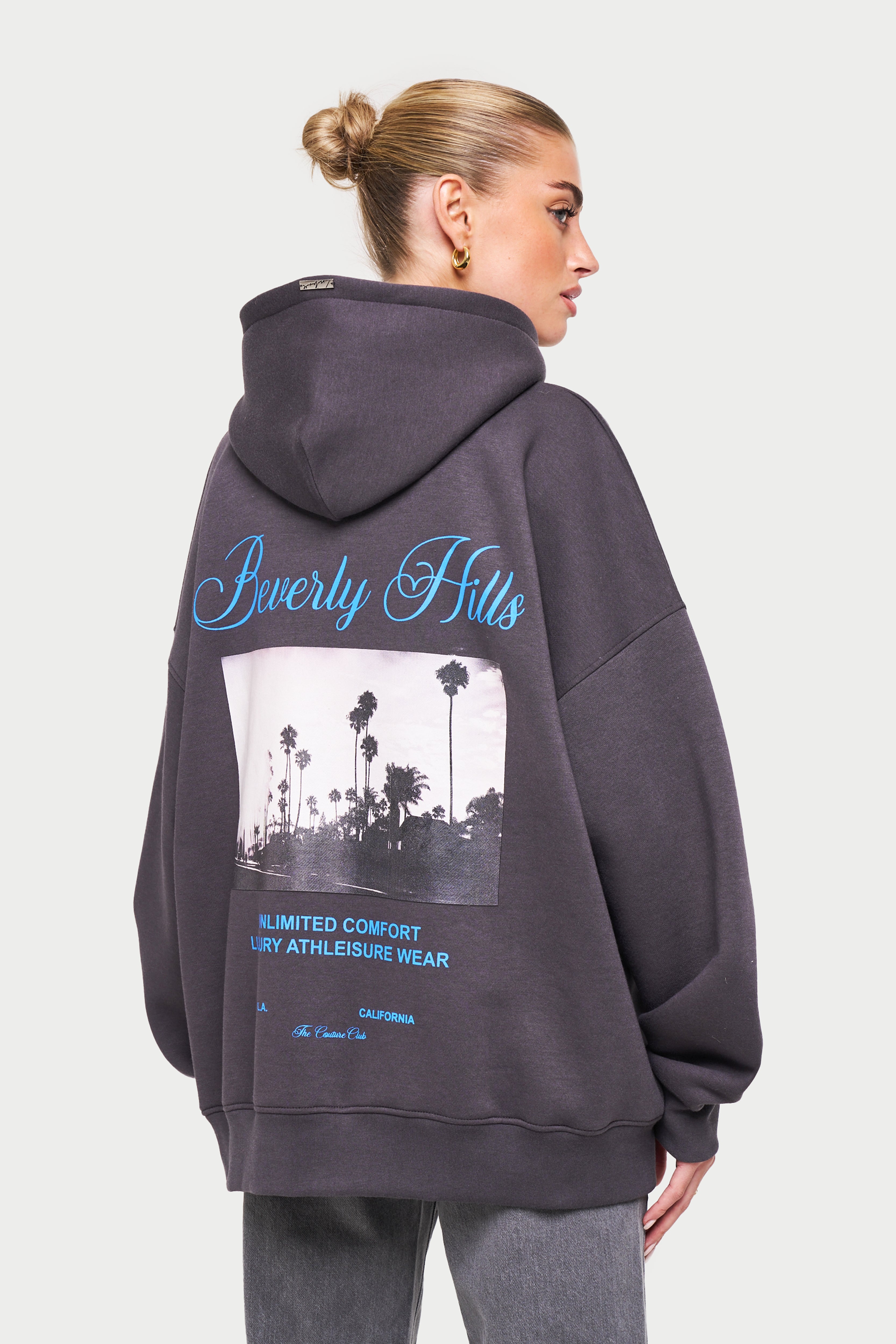 BEVERLY HILLS PHOTO HOODIE CHARCOAL