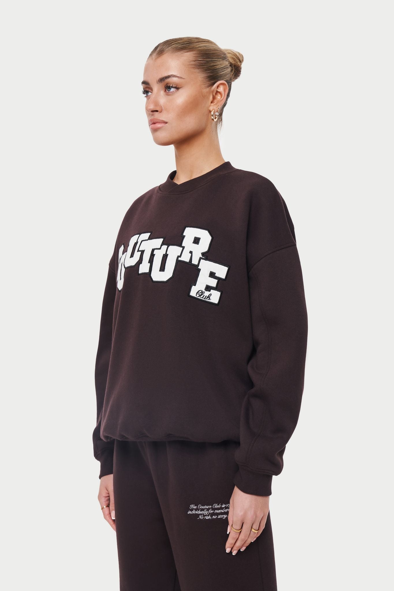 Brown Couture Applique Sweatshirt The Couture Club